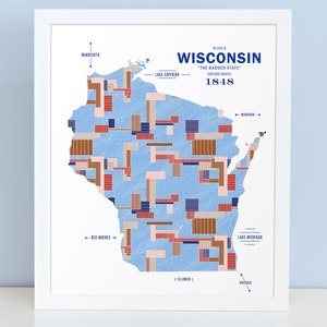 Wisconsin Map Print Poster