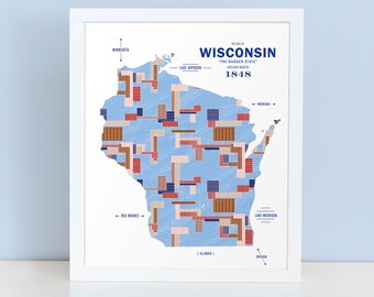 Wisconsin Map Print Poster