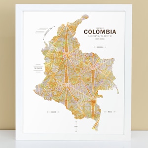 Colombia Map Print Poster