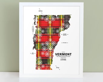 Vermont Map Print Poster