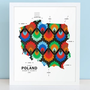 Polen Kaart Print Poster