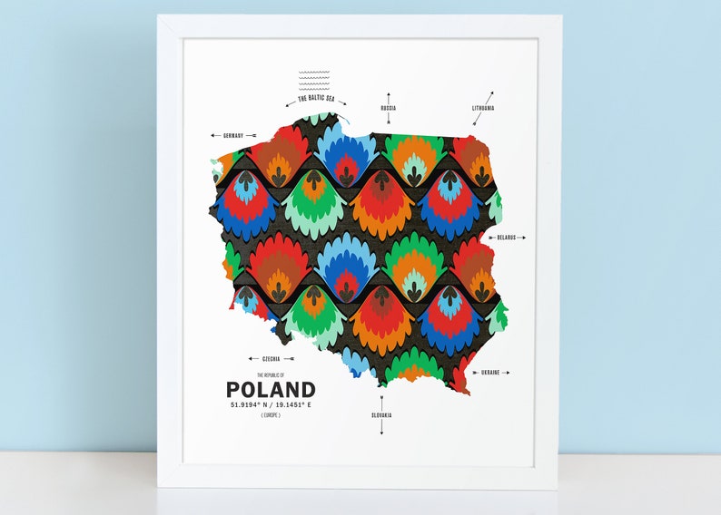 Cartel de impresión de mapa de Polonia imagen 1