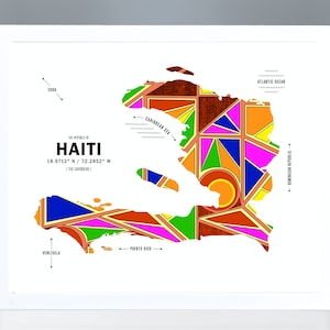 Haïti Kaart Print Poster