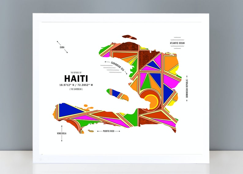 Haiti Map Print Poster image 1