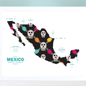 Mexico Map Print Poster