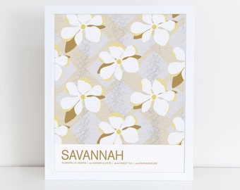 Cartel de viaje de Savannah, Georgia
