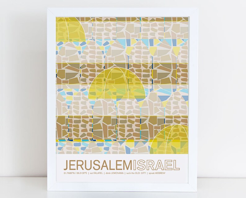 Cartel de viaje de Jerusalén, Israel imagen 1