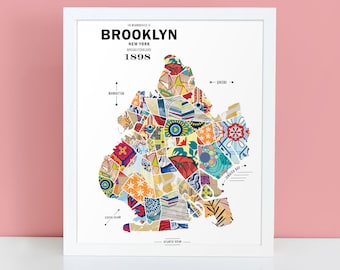 Brooklyn, New York City Map Print Travel Poster