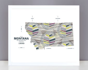 Montana Map Print Poster