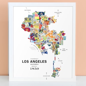 Los Angeles City Map Print Poster
