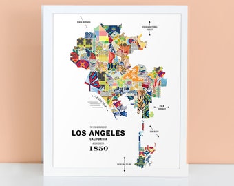 Los Angeles City Map Print Poster