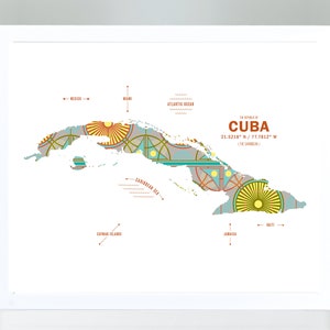 Cuba Map Print Poster