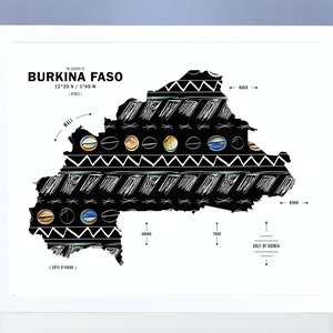 Burkina Faso Map Print Poster