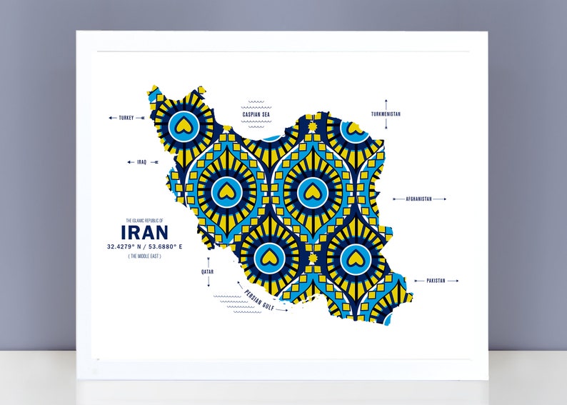 Cartel de impresión de mapas de Irán imagen 1