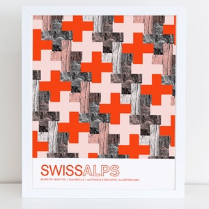 Swiss Alps travel poster