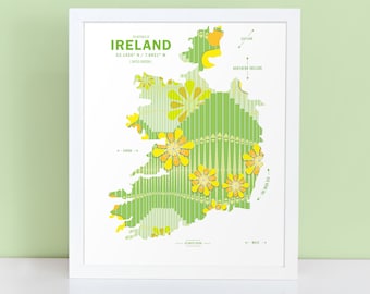 Cartel de Irlanda Mapa Imprimir