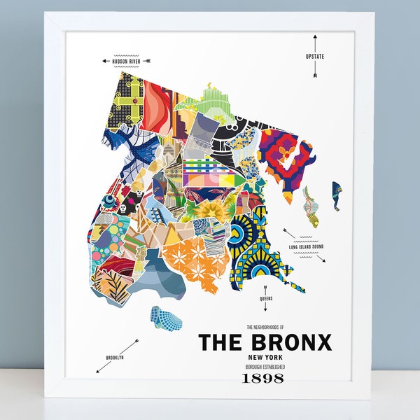 Bronx, New York City Map Print Travel Poster