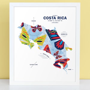 Costa Rica carte impression affiche