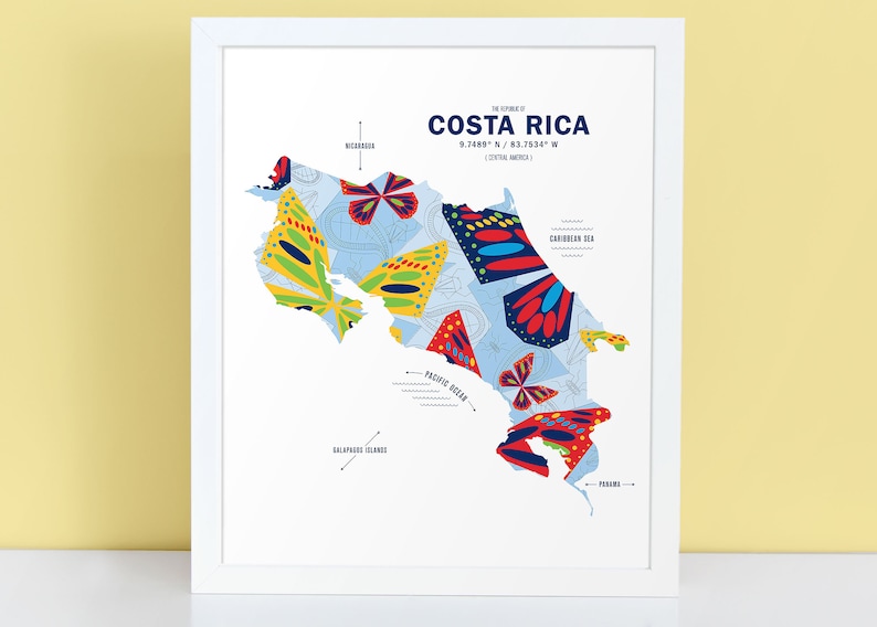 Cartel de la impresión de mapas de Costa Rica imagen 1