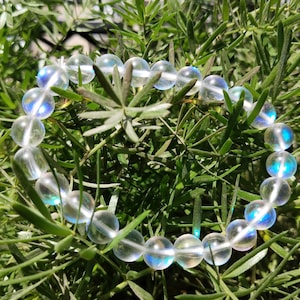 Angel Aura Quartz  Beads Bracelet - Handmade in India- Stretchable