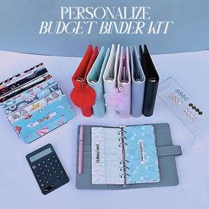 Cash Envelope System Budget Binder Starter Kit Custom Budget Planner Binder with Envelope Expense Tracker for Cash Stuffing Saving Organizer
