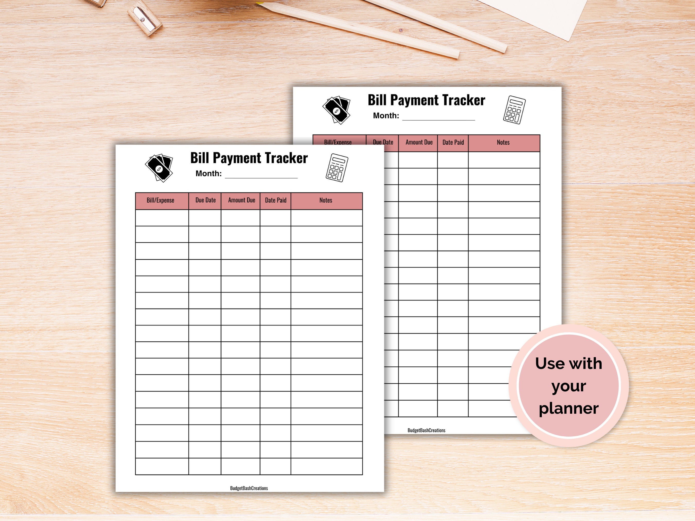 Printable Monthly Bill Payment Tracker Reusable Organizer Expense ...
