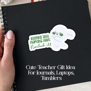 Daycare Worker Gift Laptop Decal Funny Bunny Childcare Professional Caregiver Recognition Early Education Token Teacher Appreciation Sticker