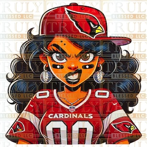 Cardinals Girl Art: Retro Fußball Fan Design (Digitaler Download)