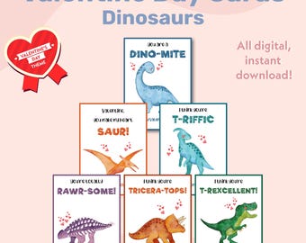 Dinosaur Valentine Cards, Printable Valentines Day Cards, Kids Valentines Cards, Class Valentines Cards, School Valentines, Instant Download