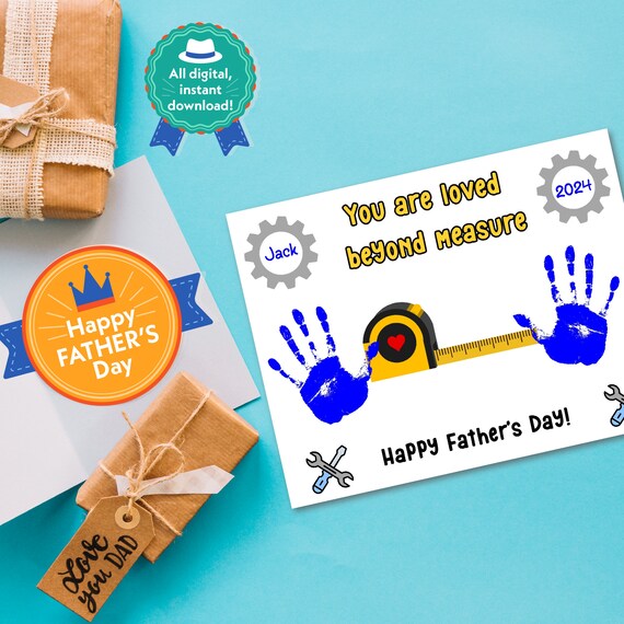 Diy Fathers Day Trophy Handprint Art Gift For Dad, Fathers Day ...