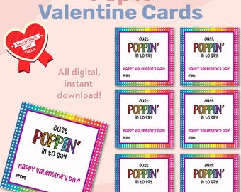 Pop It Valentines Card, afdrukbare Pop It, Valentijnsdagkaart voor kinderen, Pop It-cadeaukaartje, klasse Valentine, schoolvalentijnskaarten, Instant Download