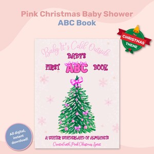 Pink Christmas Baby Shower Abc Book Keepsake Its Cold Outside Baby Girl Bow Baby Shower And First Birthday Gift Winter Abc Coloring Activity