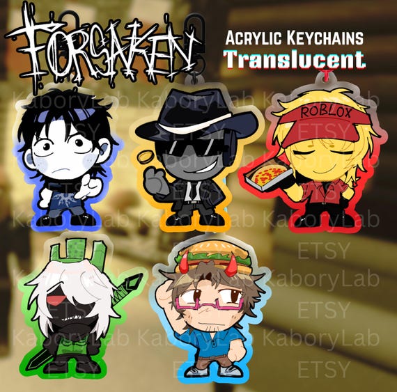 半透明 Roblox Forsaken キーチェーン Chance Elliot 1x1x1x1 007n7