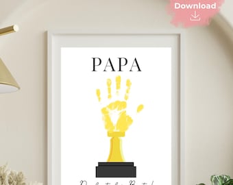 Papa Geschenk, Vatertag Geschenk, Fußabdruck Baby, Handabdruck Kind, Geschenk für Papa, Papa du bist der Beste Geschenk, Bester Papa Poster