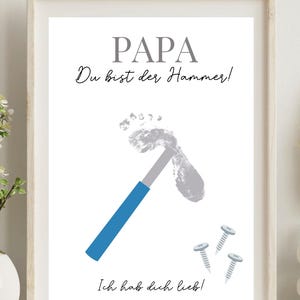 Papa Geschenk, Vatertag Geschenk, Fußabdruck Baby, Handabdruck Kind, Geschenk für Papa, Hammer Geschenk, Sohn Geschenk, Bester Papa Poster