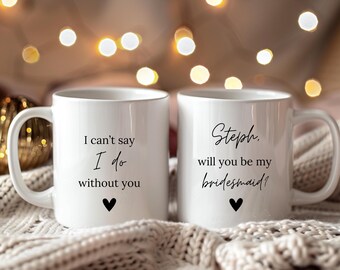 Brautjungfer personalisierte Tasse, Serez-vous ma demoiselle d'honneur, Brautjungfer Geschenk, Trauzeugin fragen Ideen, Geschenkbox für Brautjungfern