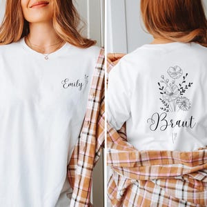 Braut und Crew Shirts für den JGA, Team Braut, Personalisiertes Geschenk, Geschenk Trauzeugin, Junggesellinnenabschied, Brautjungfer