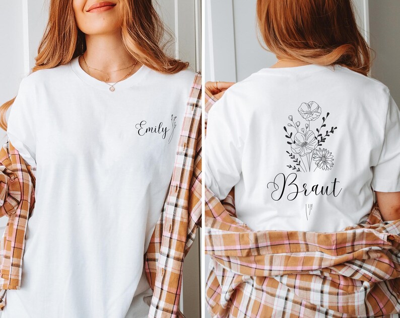 Braut und Crew Shirts für den JGA, Team Braut, Personalisiertes Geschenk, Geschenk Trauzeugin, Junggesellinnenabschied, Brautjungfer