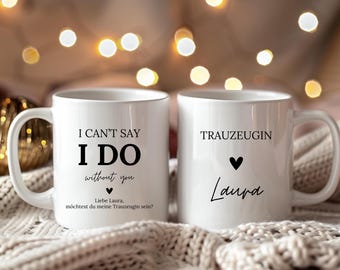 Trauzeugin personalisierte Tasse, Willst du meine Trauzeugin sein, Trauzeugin Geschenk, Trauzeugin fragen Ideen, Geschenkbox für Trauzeugin