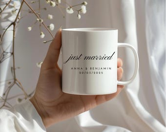 Hochzeit 2026 Kaffeetasse, M. & Mme Kaffeetassen, Tassen Hochzeit personalisiert, Je viens de se marier Geschenk 2026, Hochzeit 2026 M. et Mme Tasse