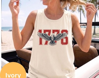 1776 America's 250th Birthday Tank Top, Comfort Colors® Retro America Tank, 4th of July Unisex Tank Top
