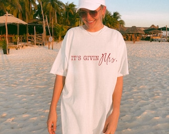 Its Giving Mrs TShirt - Bride To Be Shirt | Engagement Top | Bachelorette Outfit, Soft Cotton