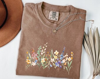 Comfort Colors® Wildflower Shirt, Floral Cottagecore Shirt, Botanical Shirt, Flower Shirt, Nature Shirt, Wildflower Tshirt,Wild Flower Shirt