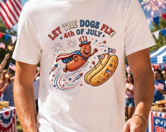 Hotdog Freedom Dive Funny Uncle Sam Hot Dog Jumping Into Bun T-Shirt, Funny Hot Dog Jumping Into Bun, 4th of July Hot Dog, Patriotic BBQ