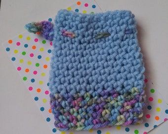 crochet light blue multicolored  soap saver