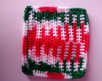 crochet 100% cotton christmas washcloth