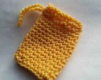 crochet yellow  soap saver