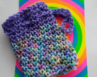 crochet purple multicolored soap saver