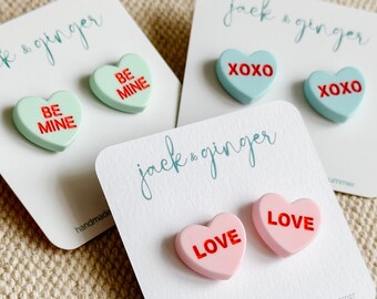 Candy Conversation Heart Studs - MATCHING SETS