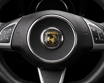 Fiat 500 Abarth Emblem Overlay / Vinyl Sticker for Original Emblem / Custom Look, Perfectly Fitted to Steering Wheel